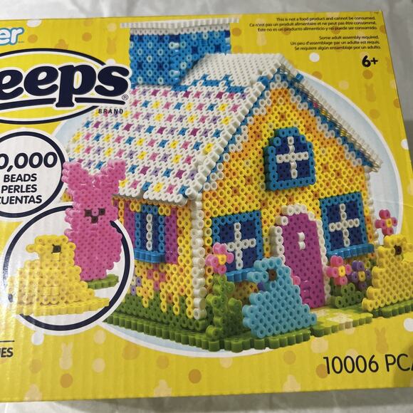 Peeps Perler Fused Bead Kit Easter House Craft 10,000 Beads, Age 6+, New In Box - Picture 4 of 16